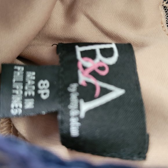 Blue Rouched Lace Top Gown - Picture 2 of 4